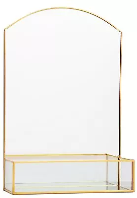 £15.99 • Buy Gold Effect Metal Dressing Table Vanity Mirror ~ Modern Display Make-Up Storage