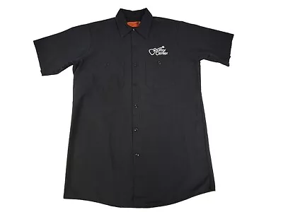 Vintage Guitar Center Button-Up Short Sleeve Black Red Kap Work Employee Shirt M • $29.75
