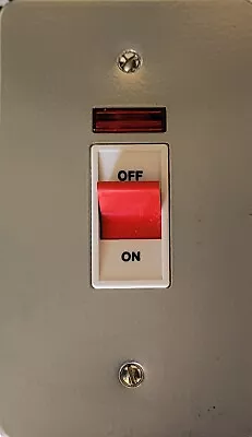 £10 • Buy 45Amp DP MK 5230ALM Metalclad With Neon, White Insert And Red Rocker Switch