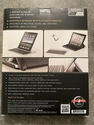 Zagg Folio -Bluetooth Keyboard-iPad 2nd/ 3rd/4th Gen.-Black - Carbon Fiber NEW • $30