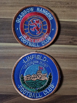 £40 • Buy Vintage Glasgow Rangers FC Embroidered Badge Patch.Linfield FC Badge Patch 1980s