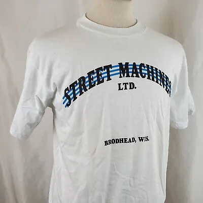 Vintage Street Machines Ltd T-Shirt XL White Single Stitch 50/50 Deadstock 80s • $17.99
