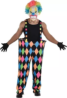 Neon Suspender Pants Clown Suit Yourself Fancy Dress Up Halloween Adult Costume • $36.85