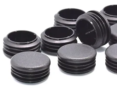 Round Tubing Plug Caps Pipe End Covers Multiple Sizes Ribbed Secure Fit Snap In • $10.39