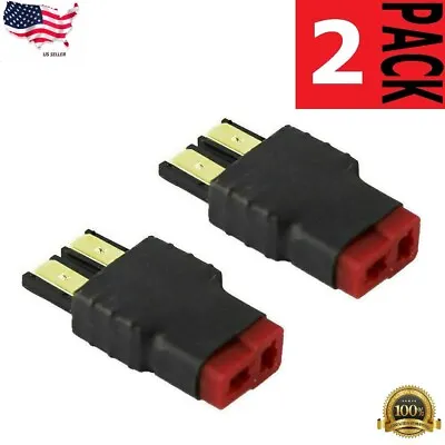 2pcs Male TRX To T Plug Deans Female Connector No Wire Battery Adapter Lipo USA • $5.99