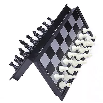 Folding Can Play Pocket Chess Magnetic Chess Mini Portable Folding With Board C • $5.14