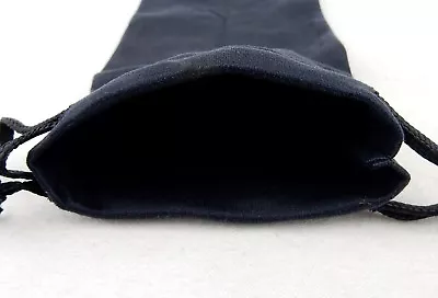 Microfiber Drawstring Accessory Pouch 4  X 7  BLACK ~ Eyeglasses Makeup Phone • $5.95