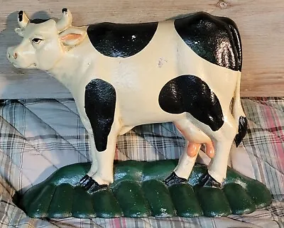 Vintage Cast Iron Country Dairy/Milk Cow Doorstop • $29.99