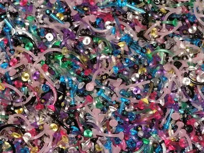 12 Navel/Belly Retainers MIX Colors W/O’Ring 14 Ga X 7/16 Piercing Hide-Its NEW! • $7.99