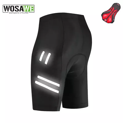 WOSAWE Men's Cycling Shorts Bicycle Padded MTB Mountain Bike Pants Riding Black • $16.99