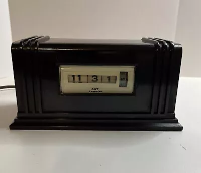 Vintage Art Deco Pennwood Numechron 24H 1/4 Tymeter GMT Digital Desk Shelf Clock • $85