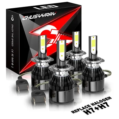 Combo H7 +H7 LED Headlight Bulb Kit High Low Beam Super Bright 6000K Xenon White • $23.99