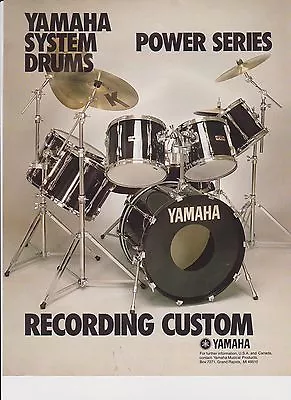 Vintage Ad Sheet #2261 - Yamaha System Drums - Power Series - Recording Custom • $12