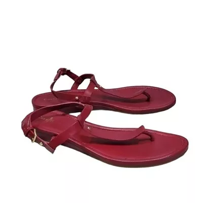 Cole Haan Womens T Strap Sandals Leather Flats Shoes Sz 9B • $29.99
