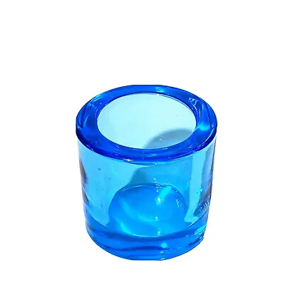 IITTALA Glass  KIVI  Candle Holder Votive FInland MARIMEKKO Blue • $45.95