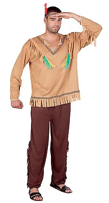 Mens Indian Man Costume Fancy Dress Outfit M/L  Or Native American Face Paint  • £6.99