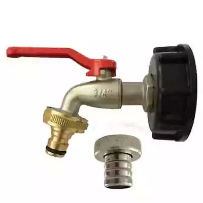 IBC Container Plug-in Coupling + 3/4  Tap + Adapter Connection Stopcock • £12.44