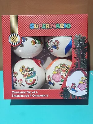 Nintendo Super Mario Christmas Ornaments Set Of 4 NEW GameStop Exclusive! • $17.99