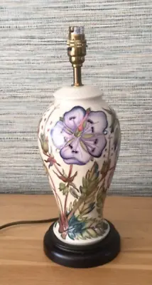 Tall Moorcroft Tube Lined Baluster Lamp ‘ Meadow Cranesbill ‘ . • $280.02