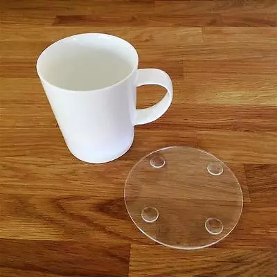 Round Clear Gloss Finish Acrylic Coasters Sets Of 4 6 Or 8 10cm 4  • £13.68