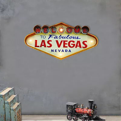 Welcome To Fabulous Las Vegas Nevada Metal Neon Lights Bar Sign Wall Decor US • $36