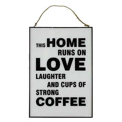 Glass Frame Plaque -  Dance In The Rain Or Love Laughter & Strong Coffee • £7.20