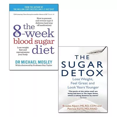 The 8-Week Blood Sugar Diet & The Sugar Detox 2 Books Collection Set NEW • £13.99