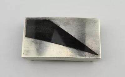 Vintage Sterling Silver Modernist Stone Belt Buckle Enrique Ledesma Taxco Mexico • $124.99