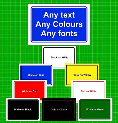 £2.99 • Buy Custom Printed Sign Aluminium PVC Or Vinyl Stickers Personalised Any Colour 9719