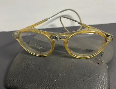 Willson Goggles Yellow Glasses Clear Lens Foldable Steampunk Welder - Vintage • $29.95