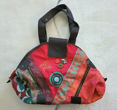 DESIGUAL Bag Patchwork Fold Over Multicolor Spain  More For Less  Zipper Pocket • $45