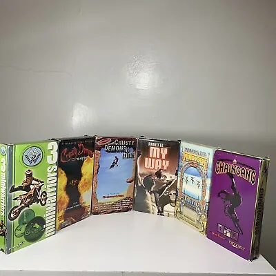 Dirt Bike Motocross Surf Sport Lot 6 VHS Tapes Crusty Demons Arnette My Way LOOK • $24.95