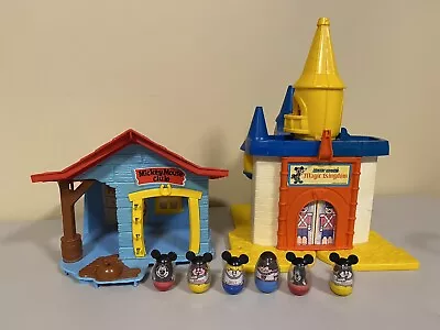 Vintage 1977 Mickey Mouse's Magic Kingdom Weebles Castle & Micky Clubhouse • $15