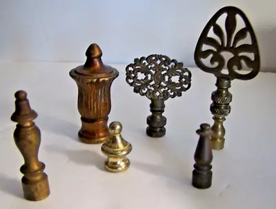 6 Pc. Lot Of Antique Art Deco Nouveau Lot Table Lamp Finials Restore Brass • $32.50