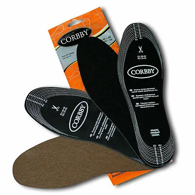£2.29 • Buy Shoe Insoles - Absorb Odour Active Carbon - Cut Sizes Inserts - BLACK, BROWN