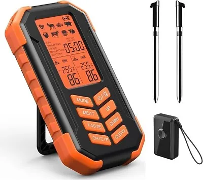 Digital Wireless Meat Thermometer With 2 Temperatures - Ideal For BBQ Oven Gri • $32.99