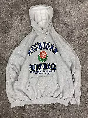 Vintage U Of M Michigan Football Rose Bowl Hoodie  Mens Xl • $38