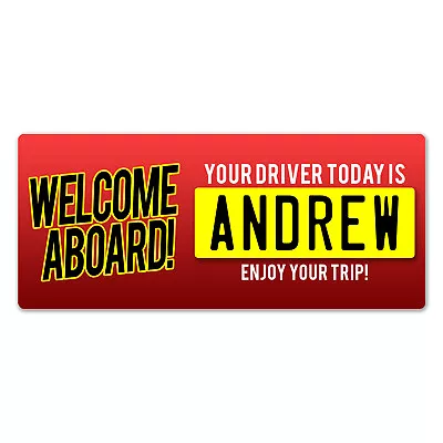 Metal Wall Sign - V1 RED - Your Driver Today -Personalised Coach Bus Driving Car • £8.99