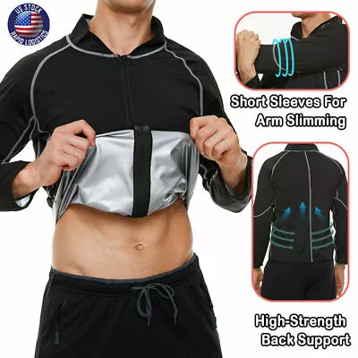 Sauna Suit For Men Hot Suit Sweat Heat Trapping Tops Weight Loss Fitness Clothes • $33.20