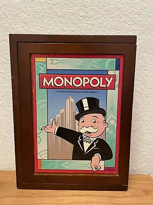 Monopoly Vintage Game Collection Wooden Book Shelf Box Edition CIB Clean VG • $45