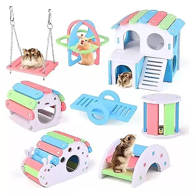 £3.95 • Buy Pet Hamster Hideout House Cage Accessorie Slide Ladder Mouse Bridge Exercise Toy