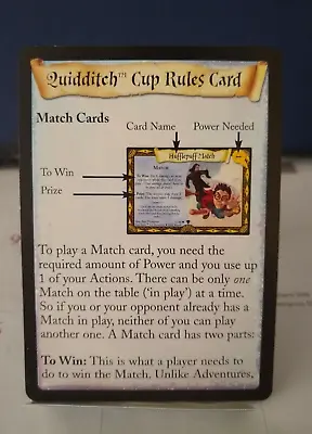 Harry Potter Trading Card Game TCG CCG. Quiddditch Cup Rules Card • $3.50