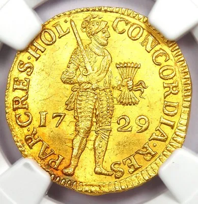 1729 Netherlands Holland Gold Ducat Coin 1D - Certified NGC MS63 (BU UNC) • $1562.75