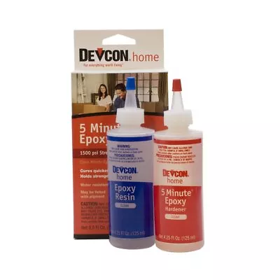 Devcon Epoxy 5 Minute Epoxy 2 Bottles Net 8.5 Fl Oz (250ml) • $24.68