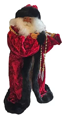 Vintage Santa  Father Time  25  Tall Fur Velvet Collectors Piece Detailed.  • $399