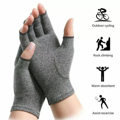 Fingerless Arthritis Compression Gloves Heated Gloves Finger Splint Gaming Glove • $12.99