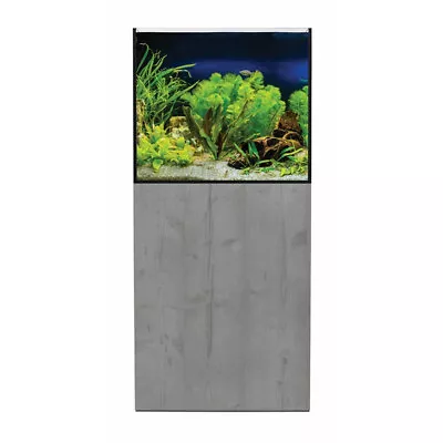 AquaSys 150 Glass Aquarium & Included Cabinet Oak Multicolour Fish Tank Decor • £449.99