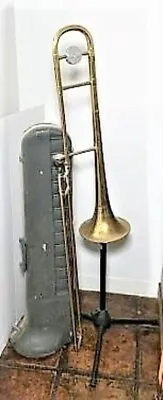 Vintage Conn Director Slide Trombone W/ Hard Case And Mouthpiece And Stand READ • $210