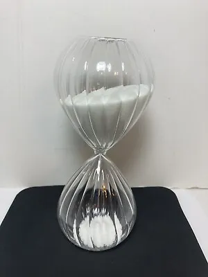 Fluted Glass 30 Minute Sand Timer Desktop Hourglass Kitchen 8” • $17.55