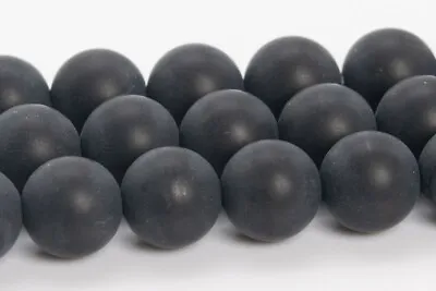 Natural Matte Black Onyx Beads Grade AAA Round Gemstone Loose Beads 6/8/9-10MM • $4.79